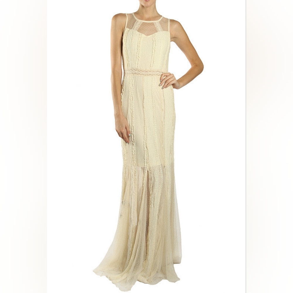 Ryu Cream Lace Boho Maxi Dress